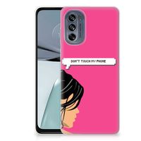 Motorola Moto G62 5G Silicone-hoesje Woman Don't Touch My Phone - thumbnail