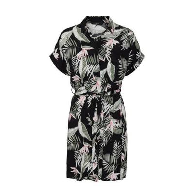 VERO MODA blousejurk VMSIMPLY met all over print en ceintuur zwart/groen VERO MODA blousejurk VMSIMPLY met all over print en ceintuur zwart/groen