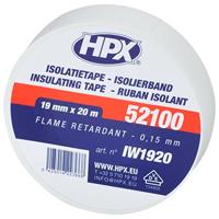 HPX IW1920 PVC-tape, wit, voor elektriciens, 19 mm x 20 m
