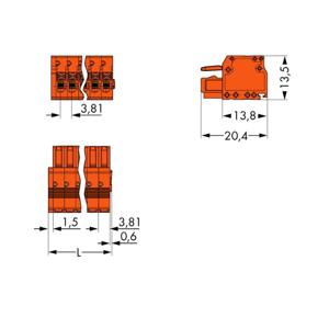 WAGO 2734-216 Female behuizing (kabel) 2734 Totaal aantal polen: 16 Rastermaat: 3.81 mm Inhoud: 25 stuk(s)