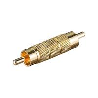 Goobay 11596 RCA-adapter; mannelijk naar mannelijk; gouden versie - RCA-mannelijk > RCA-mannelijk