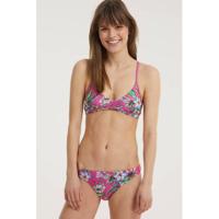 Superdry gebloemde bikinitop fuchsia