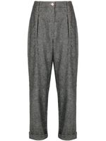 Brunello Cucinelli pantalon en laine mélangée à coupe courte - Gris