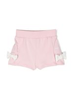 Monnalisa short en coton à détail de nœud - Rose