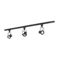 QAZQA - Industrieel Modern railsysteem met 3 spots zwart 1-fase - Iconic Suplux | Slaapkamer | Keuken - Aluminium Langwerpig - GU10 Geschikt voor LED - Max. 3 x 50 Watt