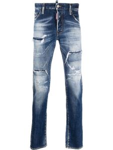 DSQUARED2 jean à effet usé - Bleu