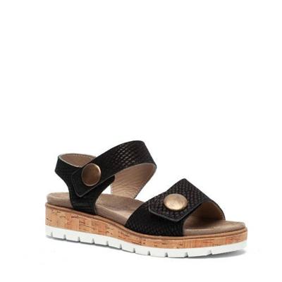 Hush Puppies suède sandalen zwart