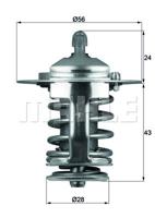 Thermostaat, koelvloeistof MAHLE, u.a. für Mitsubishi, Lexus, Toyota, Proton, Nissan, Volvo, Hyundai, KIA, Smart, Lotus, Mitsuoka, Peugeot, Citroën