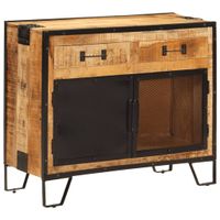 Dressoir 80x31x66 cm massief ruw mangohout en metaal - thumbnail