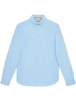 Gucci cotton poplin long-sleeve shirt - Bleu - thumbnail