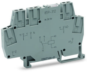 WAGO 859-314 Relaisklem Nominale spanning: 24 V/DC Schakelstroom (max.): 50 mA 1x wisselcontact 1 stuk(s)