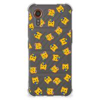 Doorzichtige Silicone Hoesje voor Samsung Galaxy Xcover 7 Katten Emojis - thumbnail