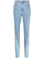 Mugler jean skinny Spiral à taille mi-haute - Bleu