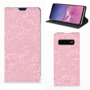 Samsung Galaxy S10 Smart Cover White Flowers