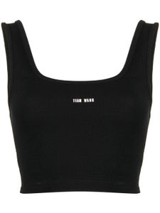 TEAM WANG design débardeur crop à logo imprimé - Noir