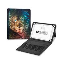 SUBBLIM Beschermhoes voor tablet 11 inch, met bluetooth-toetsenbord, Spaans toetsenbord, elastiek, oplaadpoort, ultra dun, Keytab Pro Trendy Leon