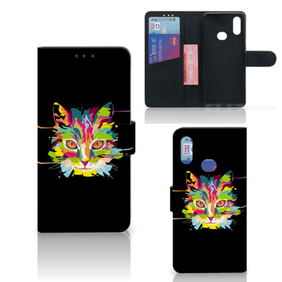 Samsung Galaxy A10s Leuk Hoesje Cat Color Samsung Galaxy A10s Leuk Hoesje Cat Color