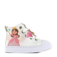 Shoesme SH21S006-E leren sneakers met princes wit