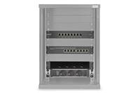 DIGITUS 10-inch set - netwerkkast 9 U SOHO serie zwart - plank - contactdoosstrip - 8-poorts patchpaneel - 8-poorts gigabit switch