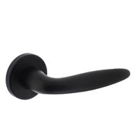 Intersteel Deurkruk Sigaar Op Rozet Mat Zwart | Zwarte Deurklink | Set van 2 Deurkrukken