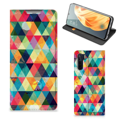 OPPO Reno3 | A91 Hoesje met Magneet Geruit OPPO Reno3 | A91 Hoesje met Magneet Geruit