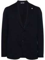 Manuel Ritz blazer en jersey à simple boutonnage - Bleu