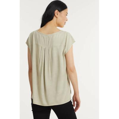 Denim Hunter top DHCosmo Blouse met plooien beige