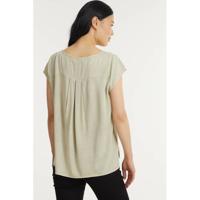 Denim Hunter top DHCosmo Blouse met plooien beige