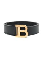 Balmain Kids ceinture en cuir à boucle logo - Noir