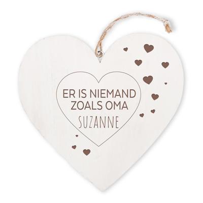 Houten hart voor oma graveren