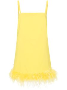 PINKO robe courte à détail de plumes - Jaune