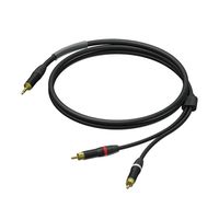 Procab PRA711/3 verloopkabel Mini-jack naar 2x RCA met krimpkous 3m - thumbnail