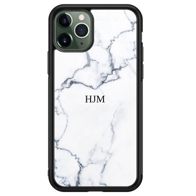 iPhone 11 Pro glazen hoesje ontwerpen - Marmer grijs