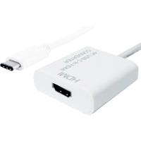 Value 12.99.3210 USB-C-displaykabel USB-C / HDMI Adapterkabel USB-C stekker, HDMI-A-bus 0.10 m Wit 4K UHD - thumbnail