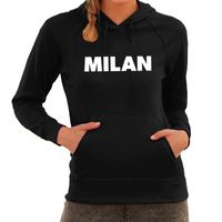 Milaan hooded sweater zwart met Milan bedrukking voor dames 2XL  - - thumbnail