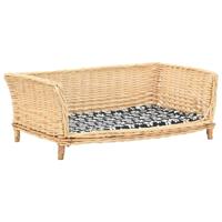 vidaXL Hondenmand met kussen 90x54x35 cm natuurlijk wilgen