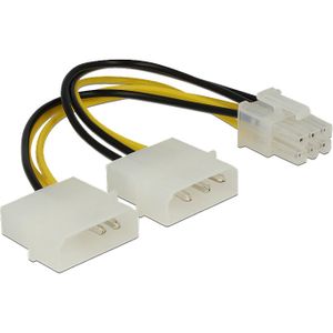 2x Molex 4pin -> 6 pin PCIE, 15cm Kabel