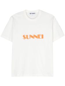 Sunnei sweat en coton à logo brodé - Blanc