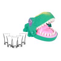 Drank spelletje de Bijtende dino inclusief shotglazen - reactie vermogen spel - drankspel - thumbnail