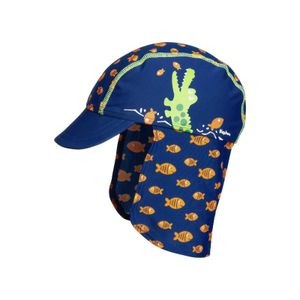 Playshoes zwemcap Krokodil Blauw Maat