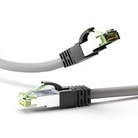 Goobay 55134 CAT 8.1 patchkabel, netwerkkabel, Ethernet, Playstation, Xbox, LAN-kabel, DSL, Highspeed, RJ45-stekker, grijs, 0,25 meter