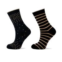 Kindersokken met glitter strepen en stippen