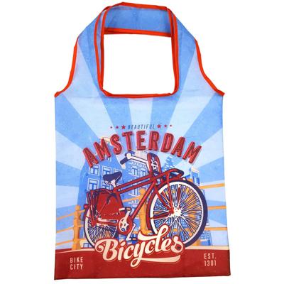 Matix Shopper Amsterdam Bicycles Bridge 40 Cm Nylon Blauw/rood