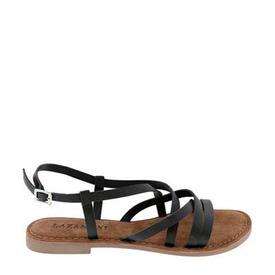 Lazamani 75.518 leren sandalen zwart