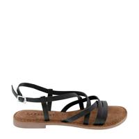 Lazamani 75.518 leren sandalen zwart