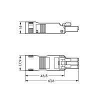 WAGO 890-103 Netstekker WINSTA MINI Bus, recht Totaal aantal polen: 3 16 A Zwart 50 stuk(s) - thumbnail