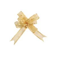 Organza strikjes goud (5st)