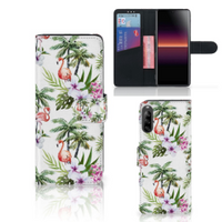 Sony Xperia L4 Telefoonhoesje met Pasjes Flamingo Palms