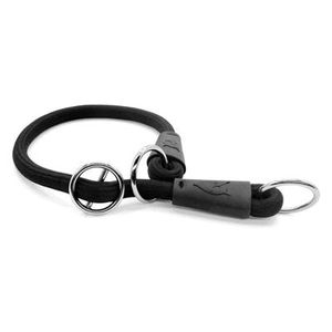 Morso Half slip halsband hond soft rope gerecycled black zwart