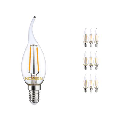 Voordeelpak 10x Noxion Lucent Gloeilamp LED Kaars 2.5W 827 BA35 E14 Helder | Vervanger voor 25W